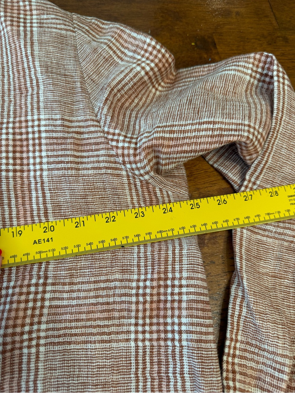 J.Jill Harper Linen Cotton Blazer Henna Plaid Relaxed Jacket Women L Tall Brown - Picture 3 of 12